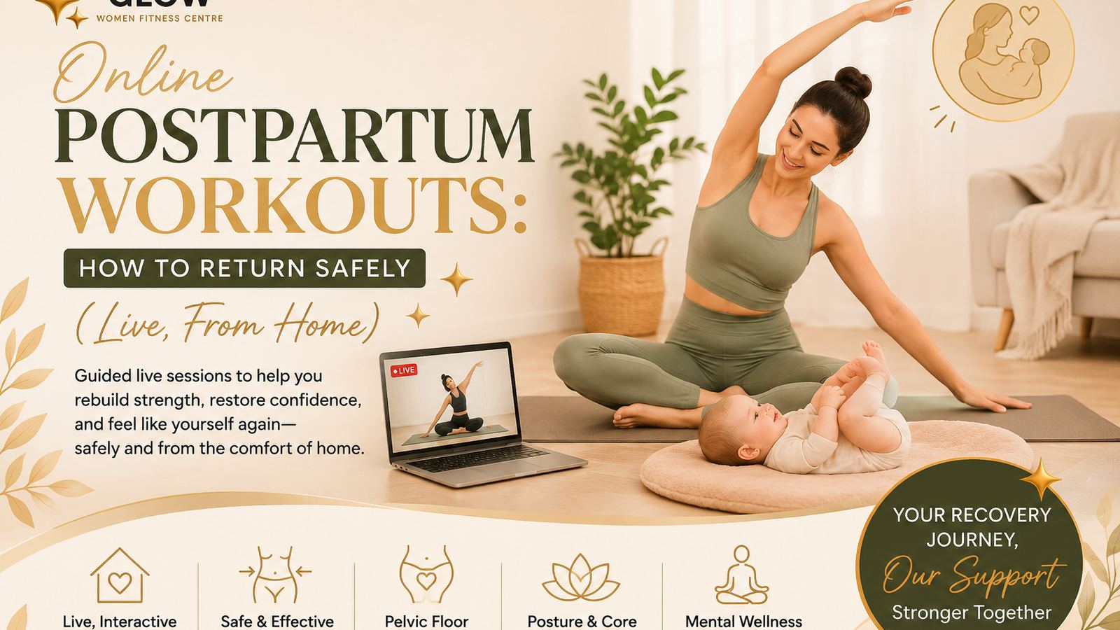 Online Postpartum Workouts: How to Return Safely (Live, From Home)
